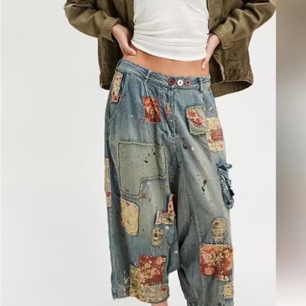 Patchwork Denim Pants - image 1